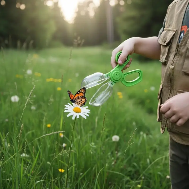 3/4Pcs Children's Outdoor Natural Exploration Insect Scissors Insect Butterfly Trap Insect Clip Tweezers Insect Net Fishing Toy