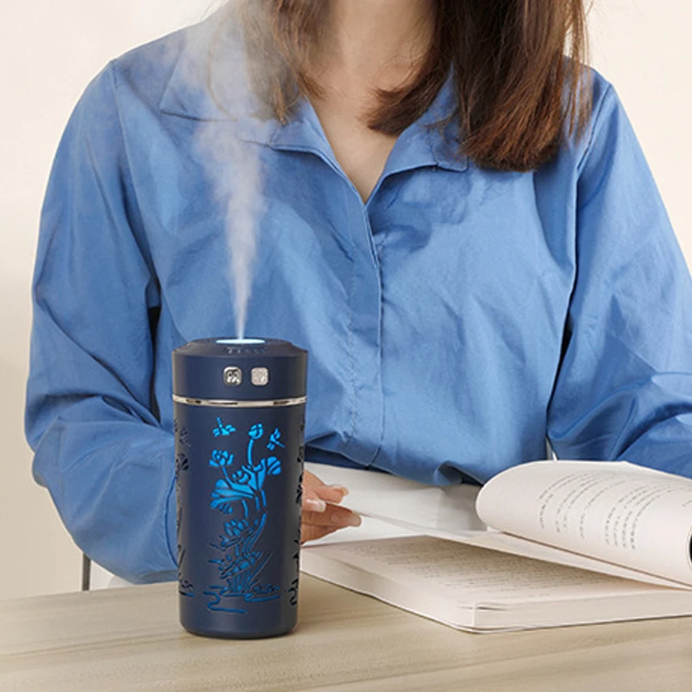 USB Air Humidifier Mechanical Household 260ML Single Nozzle Cold Aroma Diffuser Color Light Essential Oils Diffuser A