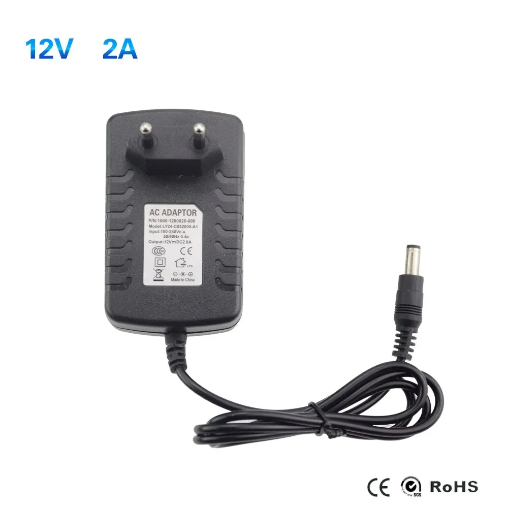 Transformador de Alimentação, LED Driver, Fonte Carregador, Conversor, UE, EUA, 12 V, 110V, 220V para DC 12 V, 1A, 2A, 3A, 12 V