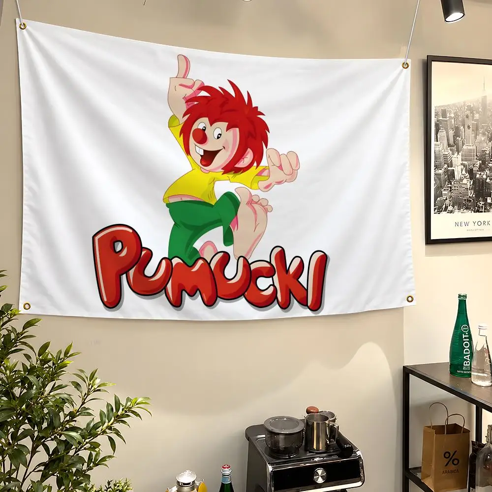 Flags Wall Hanging Flag Pumuckl Hair Series Red Banners For Birthday Parties Outdoor Bedroom Dorm Room Meister Eder Decor