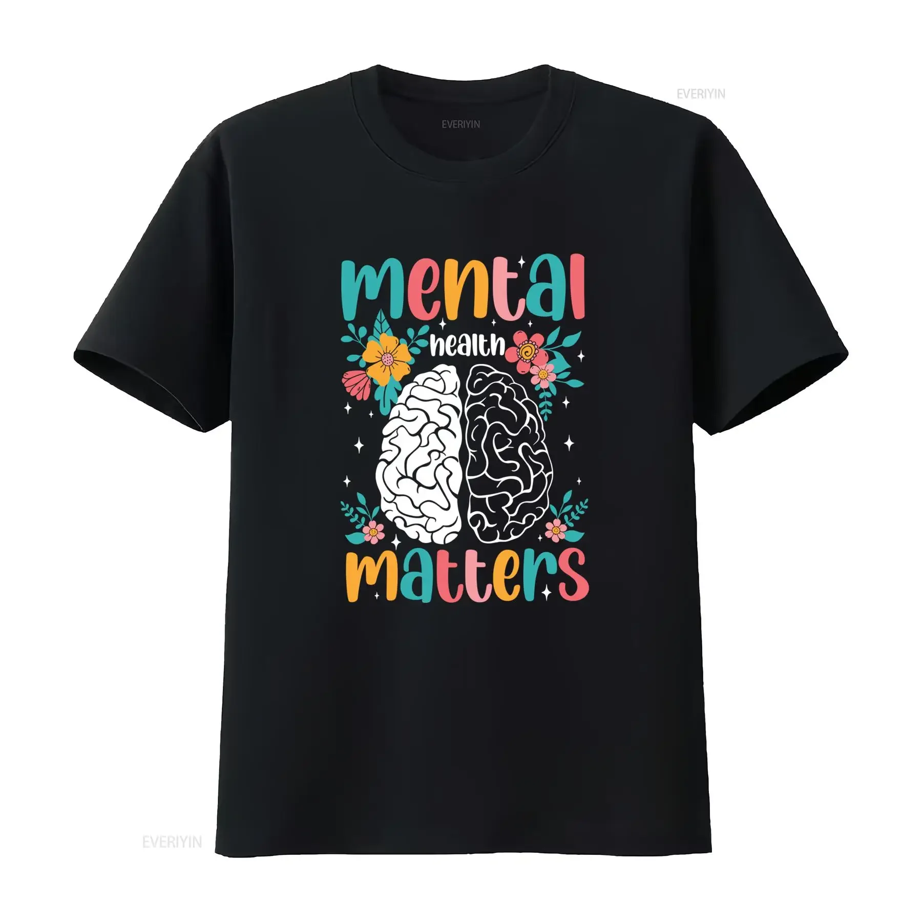 Camiseta de Concienciación sobre la Salud Mental Inspiradora para Mujeres Moda Ansiedad Psicólogo vintage Washed Stylish
