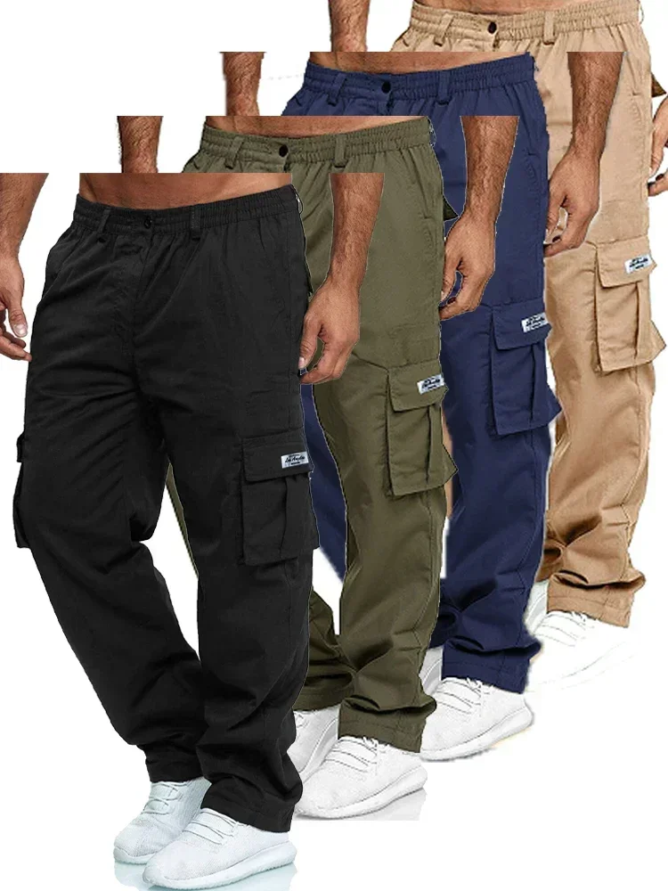 

Men's Work Pants Multi Pocket Casual Straight Cargo Pants Outdoor Loose BreathableRunning Fitness Trousers Hip Hop Streetwear