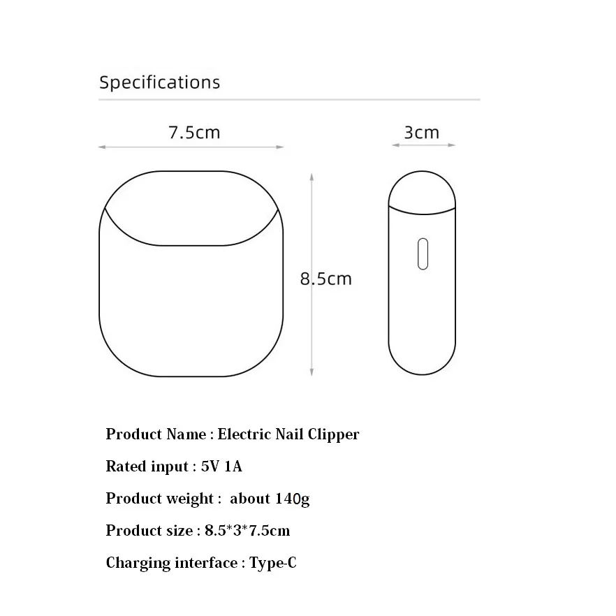 Electric Automatic Nail Clippers Trimmer Nail Cutter Scissors Manicure Machine For Baby Adult Nail Safe Care Tool Rechargeable