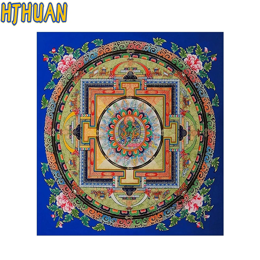 5D DIY Diamond Painting, Green Tara Heart, Mantra, Bodhisattva, Mandala Embroidery, Cross Stitch, Rhinestone Mosaic Gift