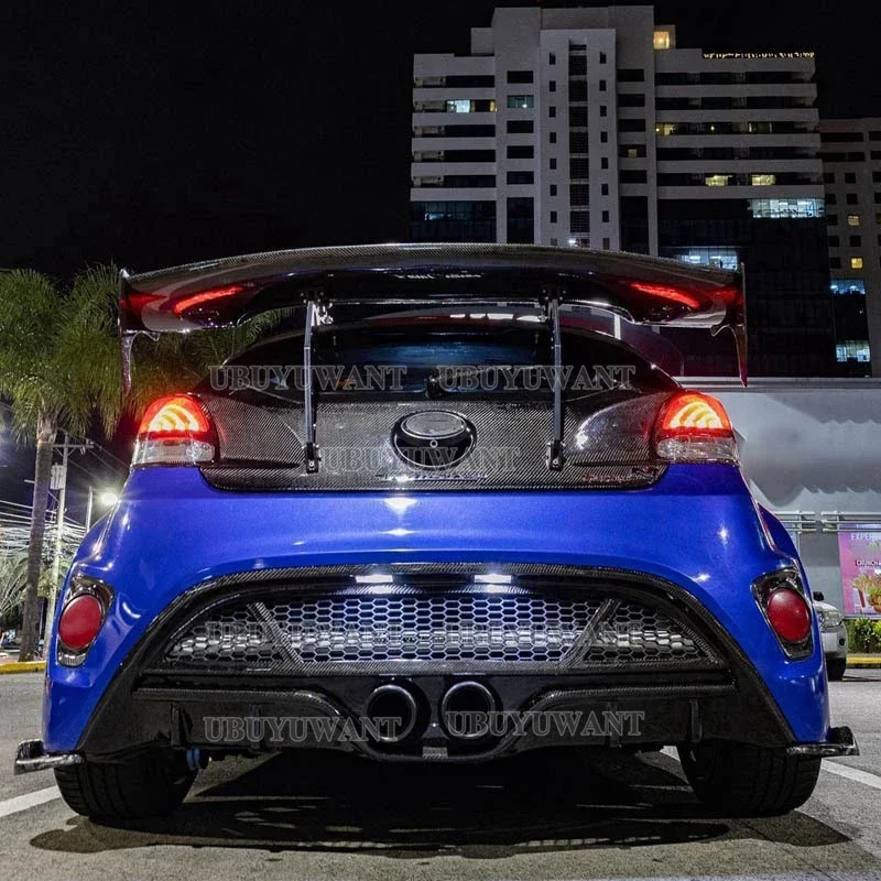 Számára Hyundai Motor Company veloster RSW Átszakadás Idegrost hátsó Bakancs Ajtószárny Spoiler hátsó Főte Spoiler Ajtószárny Csomagtartó Ajak Bakancs fedezze autó hajformázó