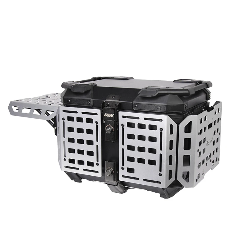 45L Motorcycle Aluminum Top Box Armored Multifunctional Luggage Trunk Case Rear Storage Box Universal Motorbike Accessories