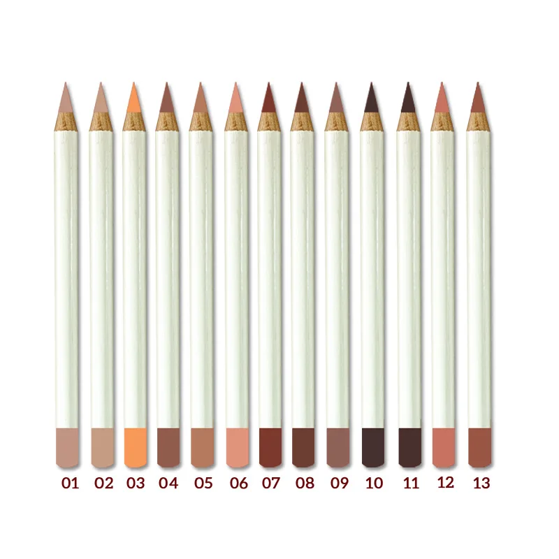 Nude Lipliner Waterproof Long-lasting Pigment Private Label Smooth Lip Liner Custom Wholesale Makeup Pencil  No Logo