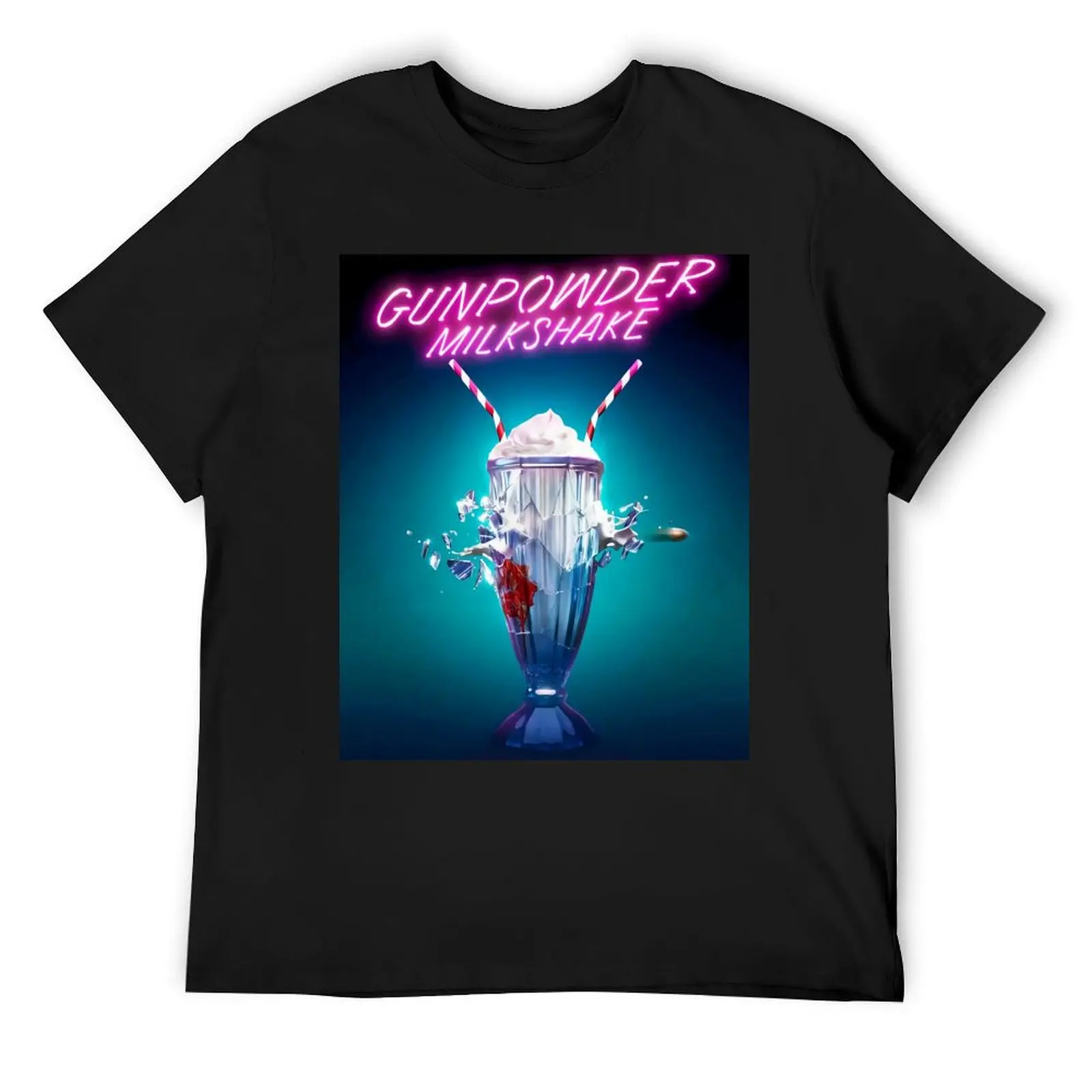 Gunpowder Milkshake Poster T-Shirt customs Blouse street wear new edition mens graphic t-shirts funny