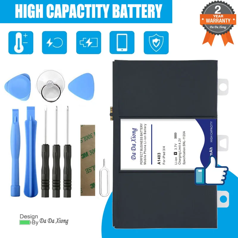 13200mAh A1389 iPad3 iPad4 Tablet Battery for iPad 3 4 A1403 A1416 A1430 A1433 A1459 A1460 Replacement Bateria