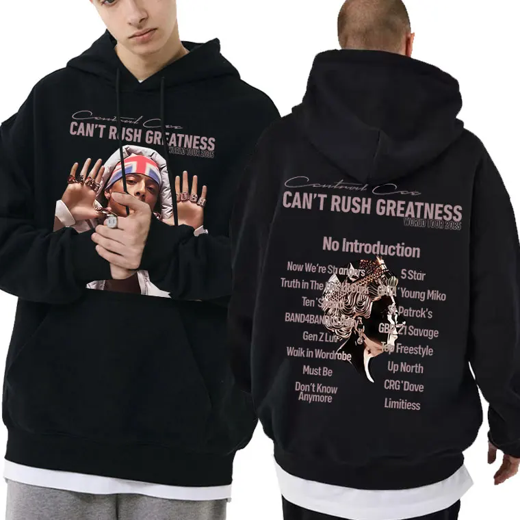 

Rapper Central Cee CAN'T RUSH GREATNESS World Tour 2025 Hoodie Men Women Hip Hop Fashion Pop Music Hoodies Oversized Streetwear