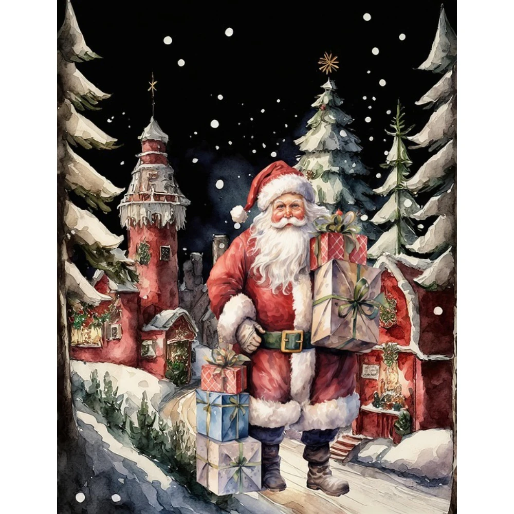 Christmas Santa Jigsaw Puzzle 500/1000/1200/2000pcs Winter Scene Gift for Adults Kids Holiday Decor Gift Fun Family Game