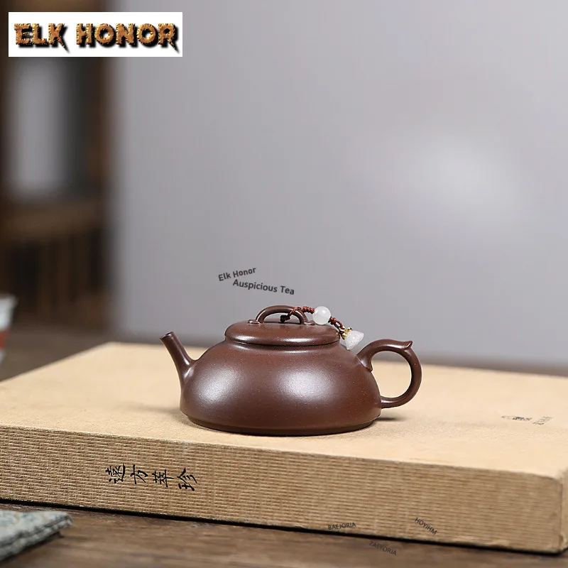 155ml Luxury Yixing Purple Clay Teapots Handmade Pot Raw Ore Mud Tea Making Kettle With Ball Hole Filter Chinese Zisha Tea Set