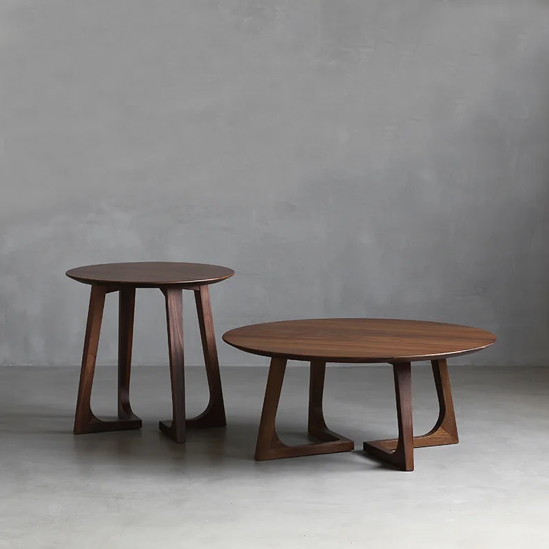 طاولة مستديرة صغيرة بجانب الأريكة الإبداعية، مجموعة طاولة قهوة مستديرة من الخشب الصلب، طاولة قهوة لغرفة المعيشة للأطفال والأم