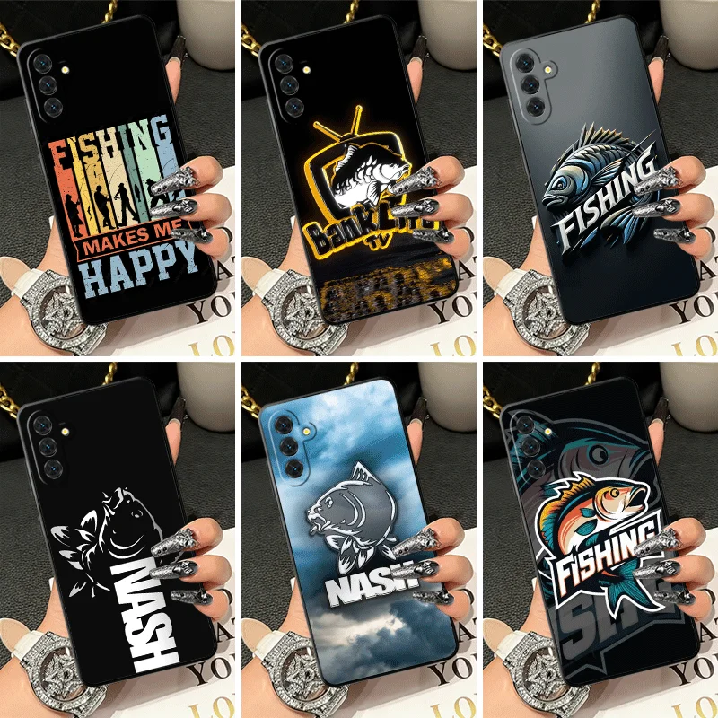 Soft Silicone Phone Case for Samsung A17 A16 A15 A14 A13 Nash Fishing Fish Mark Shell A57 A56 A55 A54 A53 A37 A36 A27 A26 A35 A2