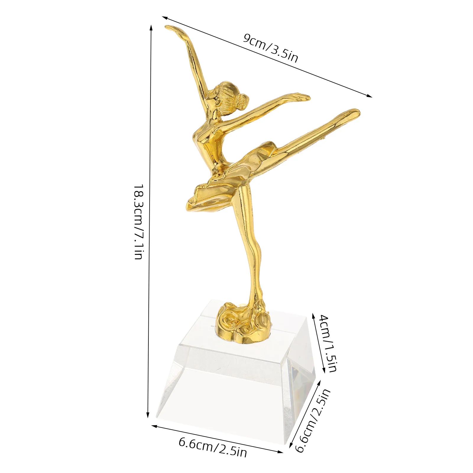Dance Contest Trophy Gold Plastic Ballet Dance Award Cup 7.2 Inch Stable Base Party Competition Award Souvenir