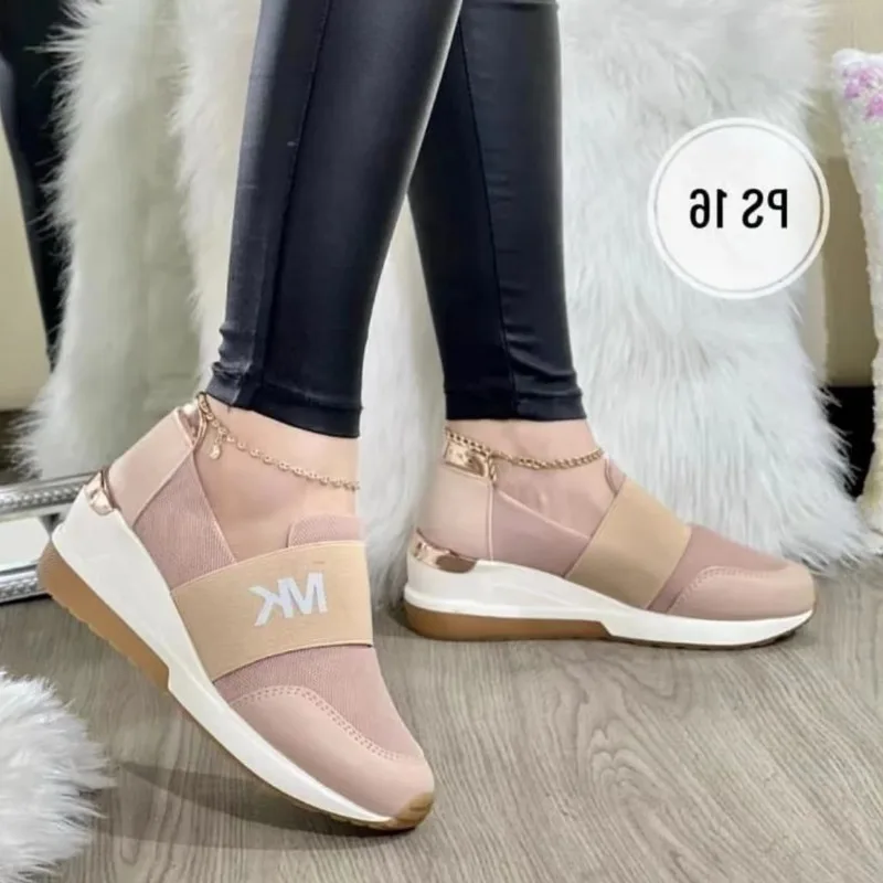 Fashion Women's Shoes Sports Casual Shoes Large Size Wedge Heel Casual Women's Running Shoes One-step Sneakers Zapatos De Mujer