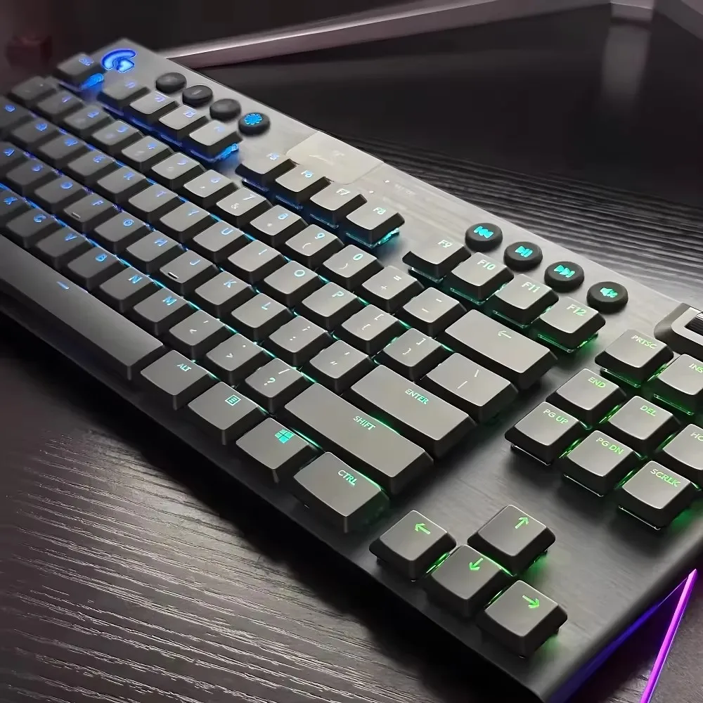 Set lengkap keycaps 109 tombol hitam, kompatibel dengan keyboard gaming mekanis Logitech G813/G815/G913/G915 TKL RGB