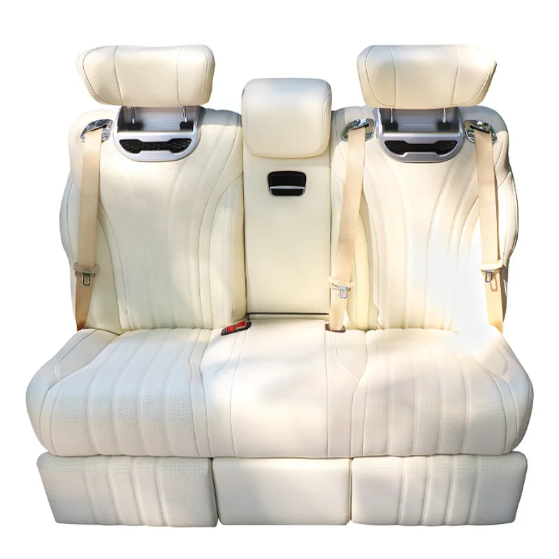 Commercial vehicle double aviation seat Rear seat can be laid flat as bed seat Ventilated heating with hidden cabinet