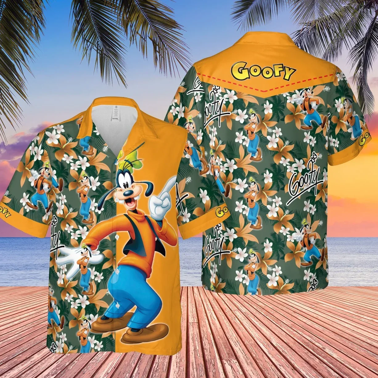 Disney Goofy Hawaiian Shirt Men Summer New Disney Hawaiian Shirt Fashion Casual Tops Vintage Shirts