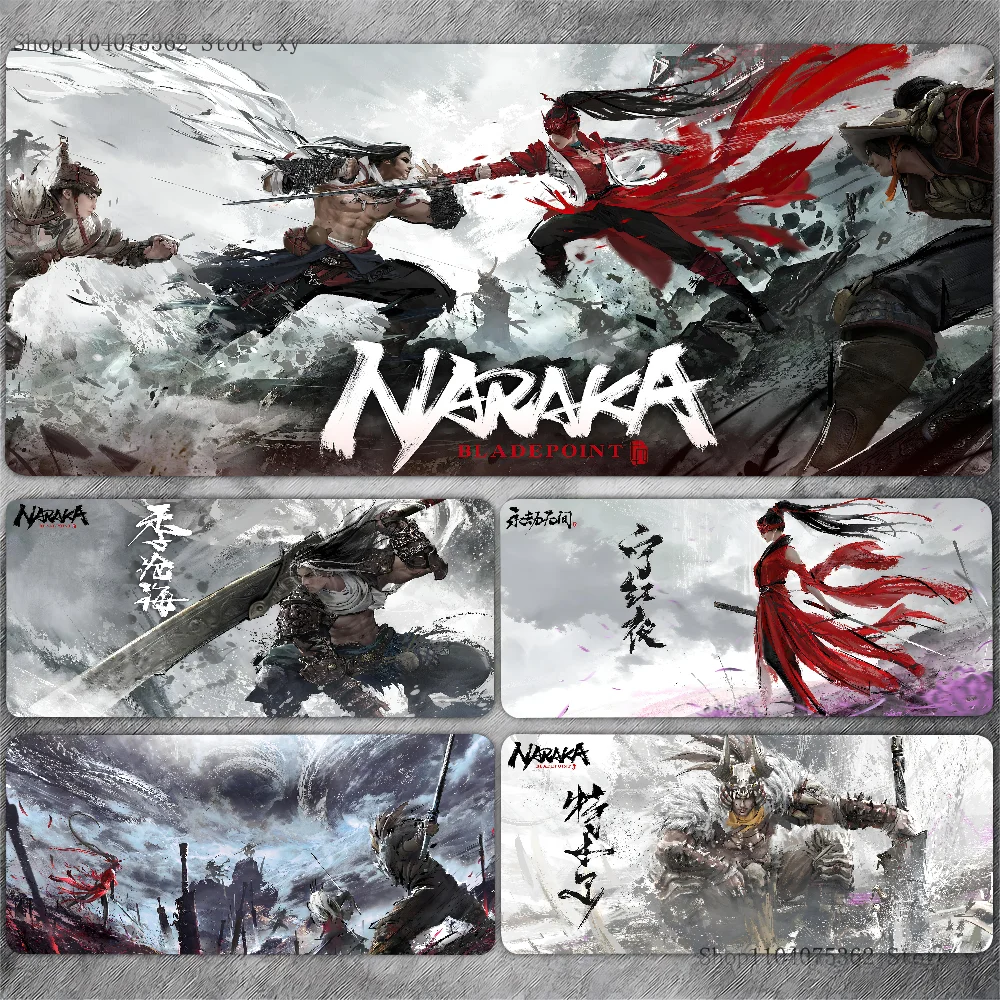 Anime Game Naraka Bladepoint Mousepad Large Keyboard Desk Mat Gaming Mouse Pad LockEdge Non-slip Mat