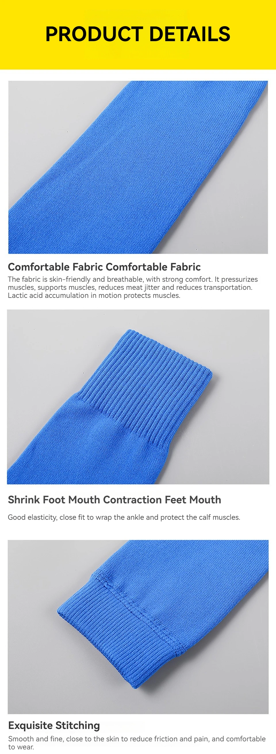 Loogdeel Professionelle, hochwertige Fußballsocken, atmungsaktive Wadenkompressionshülse für Männer, Kinder, Laufen, Fußball, Basketball – Detail 7