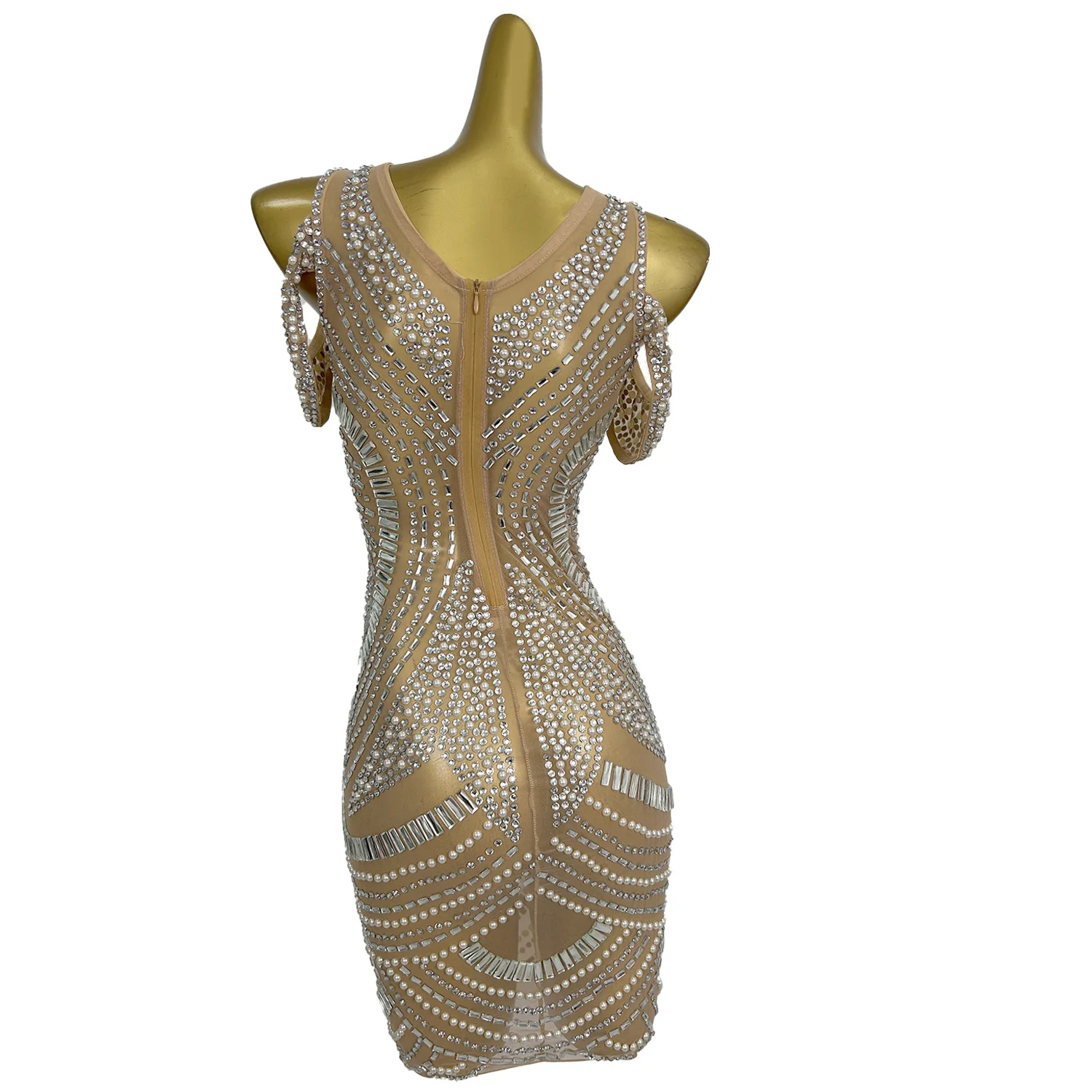 Minivestido de fiesta para discoteca con lentejuelas brillantes y diamantes de imitación, vestidos de noche para mujer, disfraz de Festival, vestido tubo para cóctel y graduación