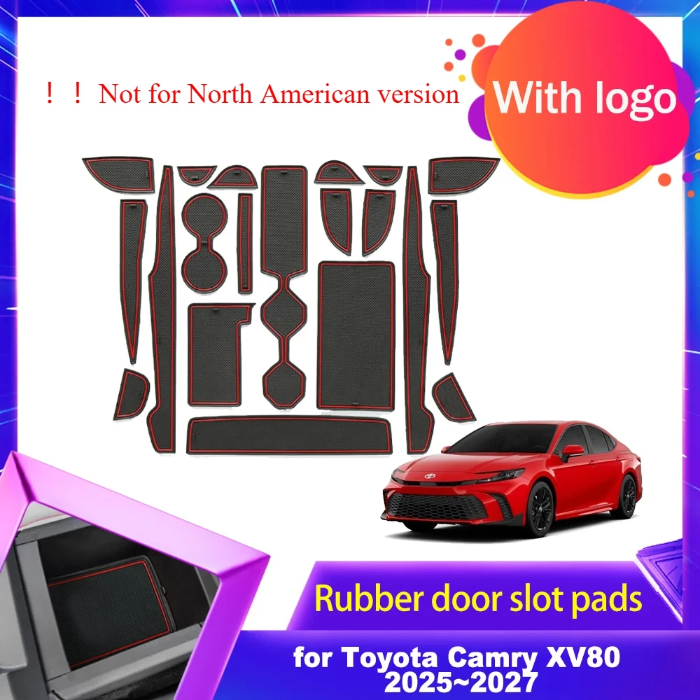 Car Slot Door Groove Mat for Toyota Camry XV80 2025~2027 2026 Silicone Armrest Cup Storage Box Anti-slip Pad Cushion Accessories