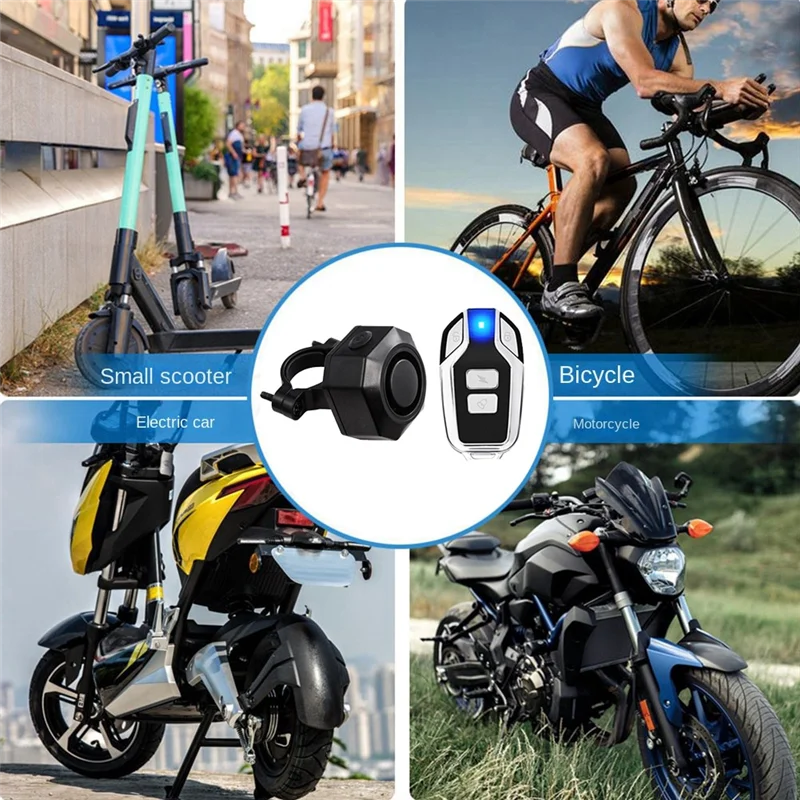 AU-Wireless Bike Burglar Alarm USB Electric Motorcycles Scooter Bicycle Security Protection Vibration