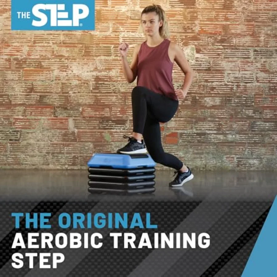 Adjustable High Step Aerobic Platform with 4 Risers Home Gym Workout Equipment Fitness Exercise Equipment Made in the USA