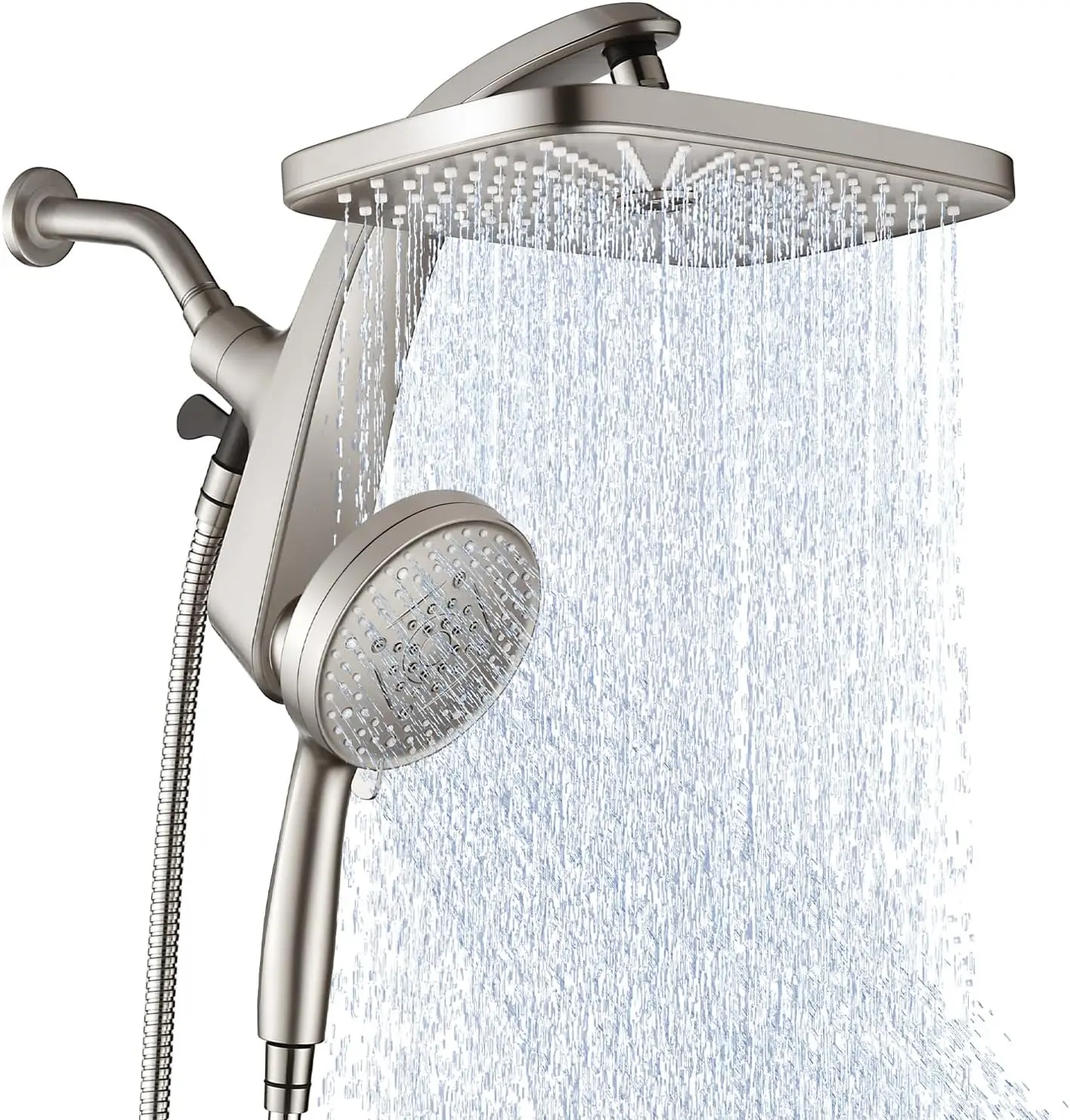 

High Pressure Rain Shower Head with Handheld Spray Combo, 10 Settings, Magnetic Docking for Strong Water Flow