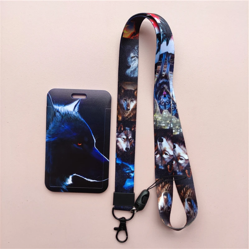 Wölfe Muster Tier Lanyard Ausweis Kartenhalter Büroangestellter Karteninhaber Abdeckung Kreditkartenetui Kartenschutz Weihnachtsgeschenk – Detail 13