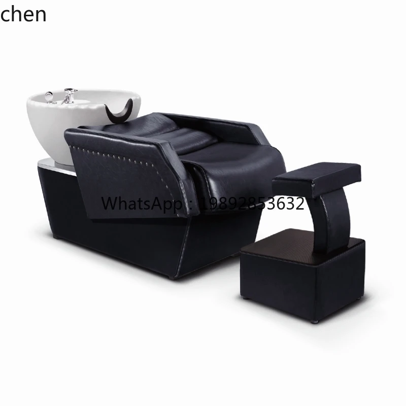 semi-reclining shampoo bed barber shop hair salon heightening deep basin flushing bed high-end hair salon