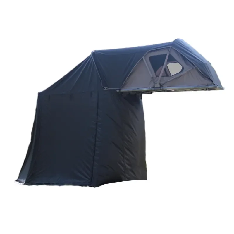 2-Person Waterproof Canvas Roof Top Tent for Outdoor Camping with Fiberglass Pole Ladder and Annex for Off-Road Car Camping