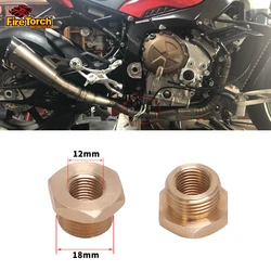 Motorcycle Exhaust System Muffler O2 Oxygen Sensor Port Plug Set M18-12 M12-12 Screw and Nut Plug and Play Fit for Most Moto
