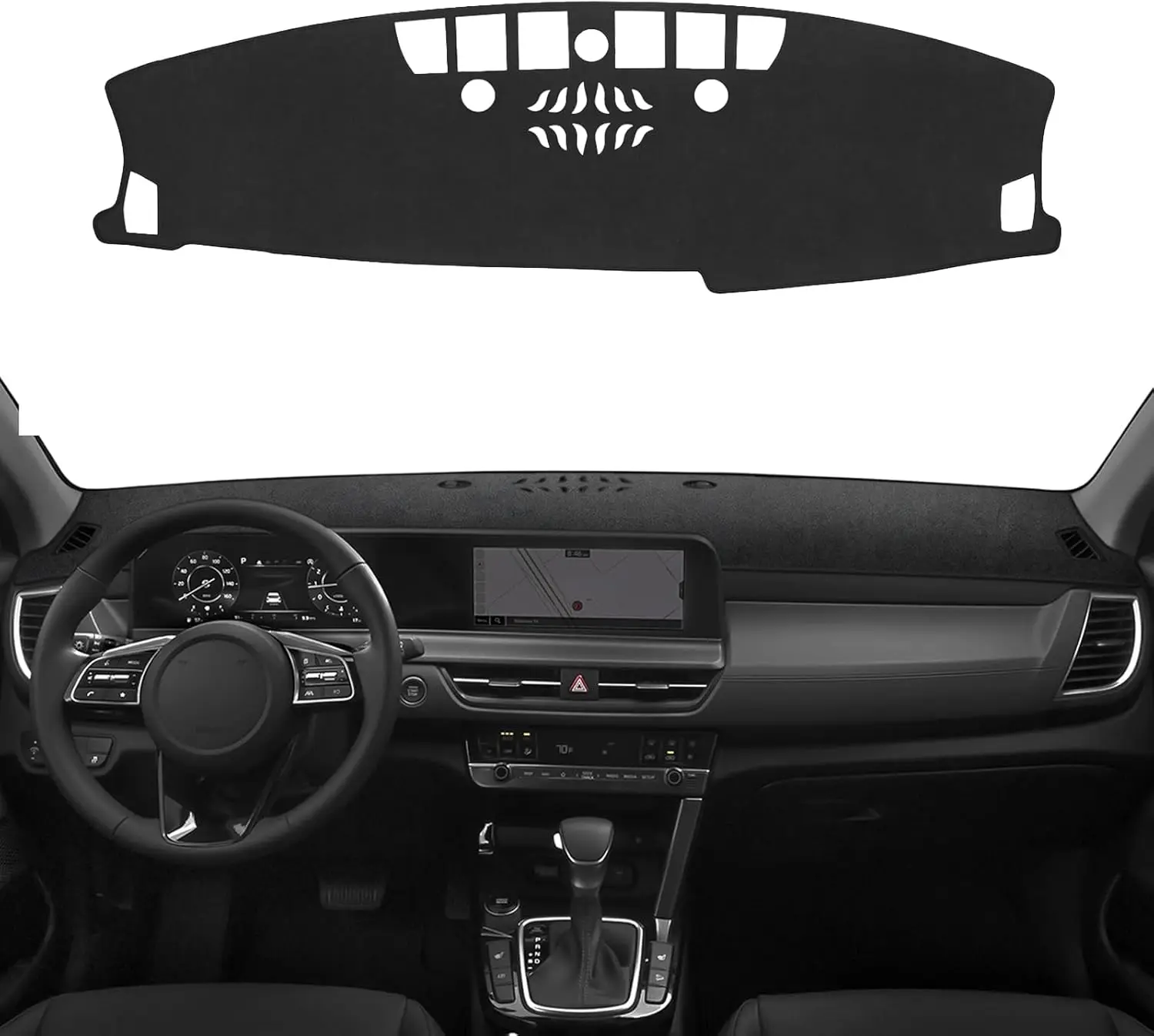 Dash Cover Mat Compatible For Kia Seltos 2024 2026 S LX EX XS Accessories Dashboard Cover Flannel Dash Mat UV Rays Protector