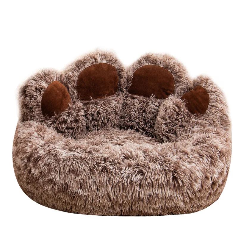 Plush Dog House Winter Pet Cat Beds Palm Fluffy Soft Dog Kennel Washable Comfortable Cat Nest Dog Accessories