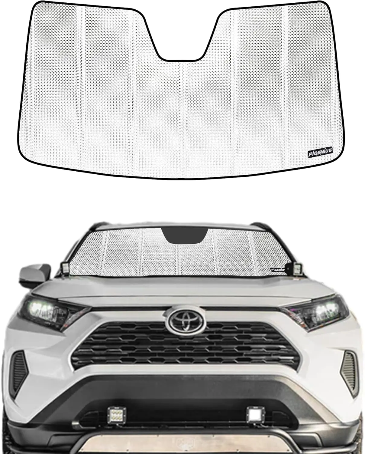 

Custom Fit Sun Shade for Toyota RAV4 2019-2025 & RAV4 Prime 2021-2024, Reflective Aluminum Film Front Window Protector