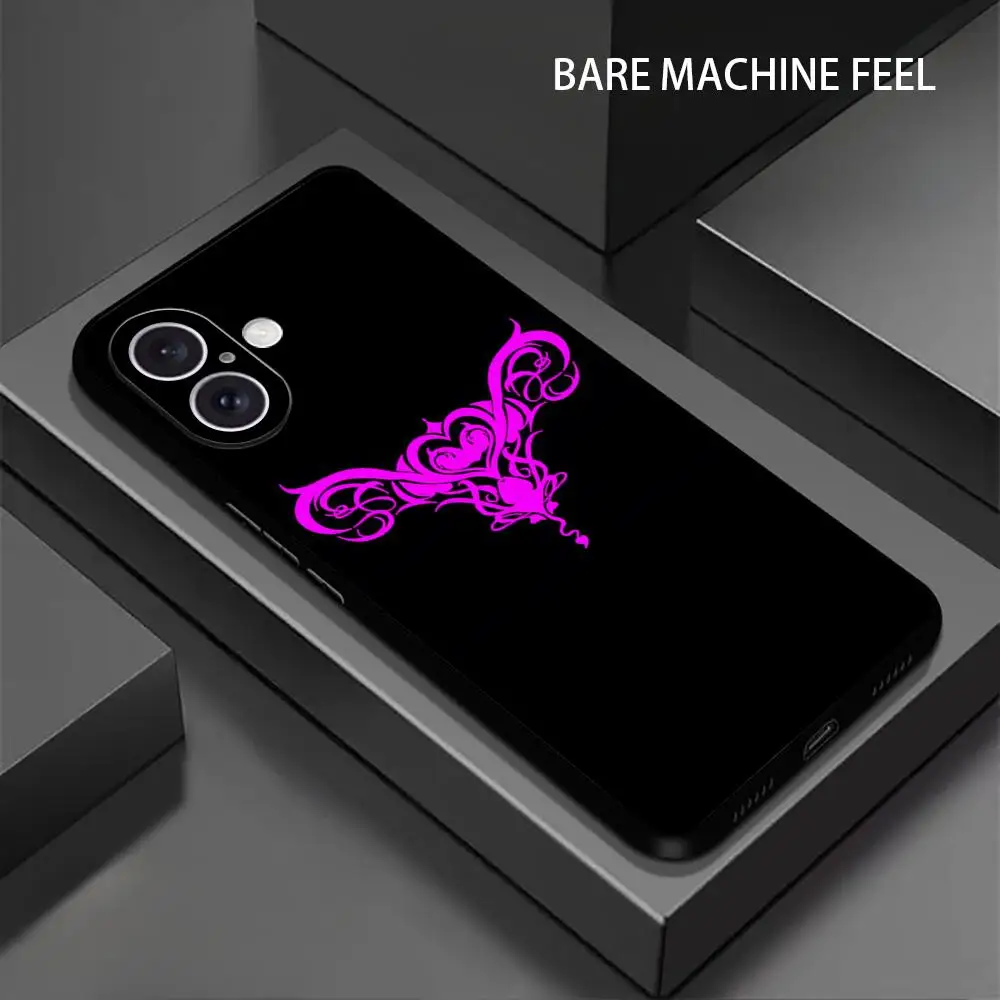 حافظة هاتف وشم رائعة لهاتف آيفون 17 16 15 14 13 12 11 X XR XS 8 Plus Mini Pro Max غطاء ناعم أسود مقاوم للصدمات