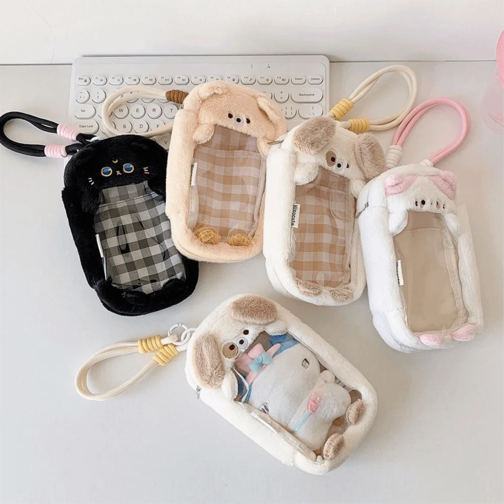 

Cartoon Transparent Data Cable Storage Bag Portable Dustproof Coin Purse Display Box