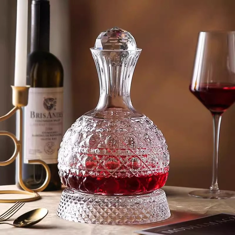 Household Red Wine Decanter High-end Treasure Wine Stone Style Household Rotating Lead-free European Crystal Glass