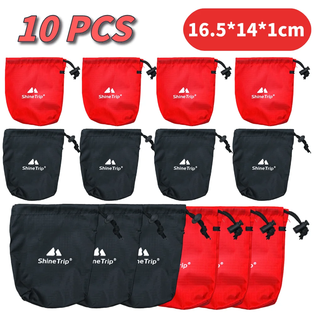 Outdoor Camping Hiking Travel Kits Storage Bag Hanging Nail Wind Rope Buckle Drawstring Pouch Multi-function Sundries Organizer