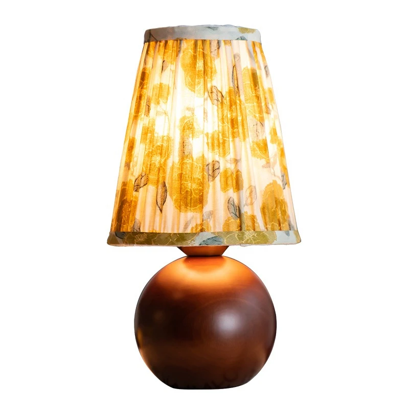 

Medieval solid wood desk lamp rose print premium atmosphere study bedroom bedside lamp
