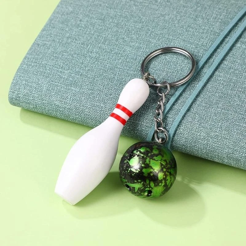 Bowling Key Chain Bowling Pin Keychains Keyholders Bowling Pin Pendant Hanging Ornament Car Key Rings for Bag Decoration