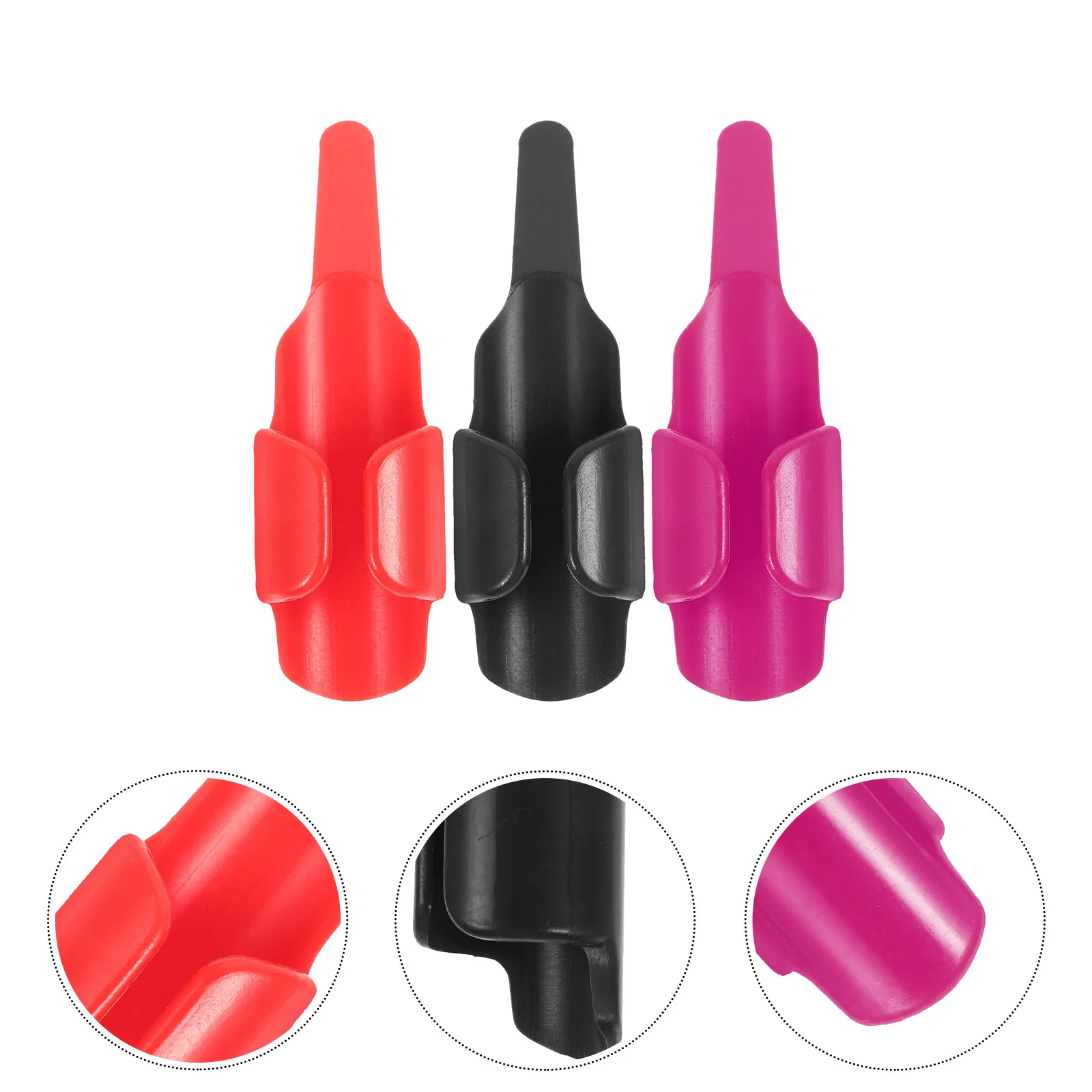 3Pcs Sturdy Plastic Sewing Fingerthing Pusher Thread Controller Precision Cross Seam Positioning Finger Protector for Craft