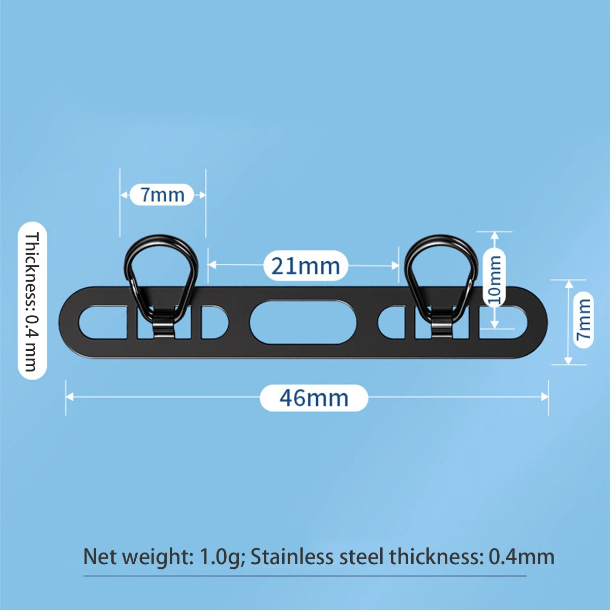 1pcs Stainless Steel Mobile Phone Lanyard Patch Side Hanging Clip Double Buckle Phone Straps Gasket Metal Connect Piece for