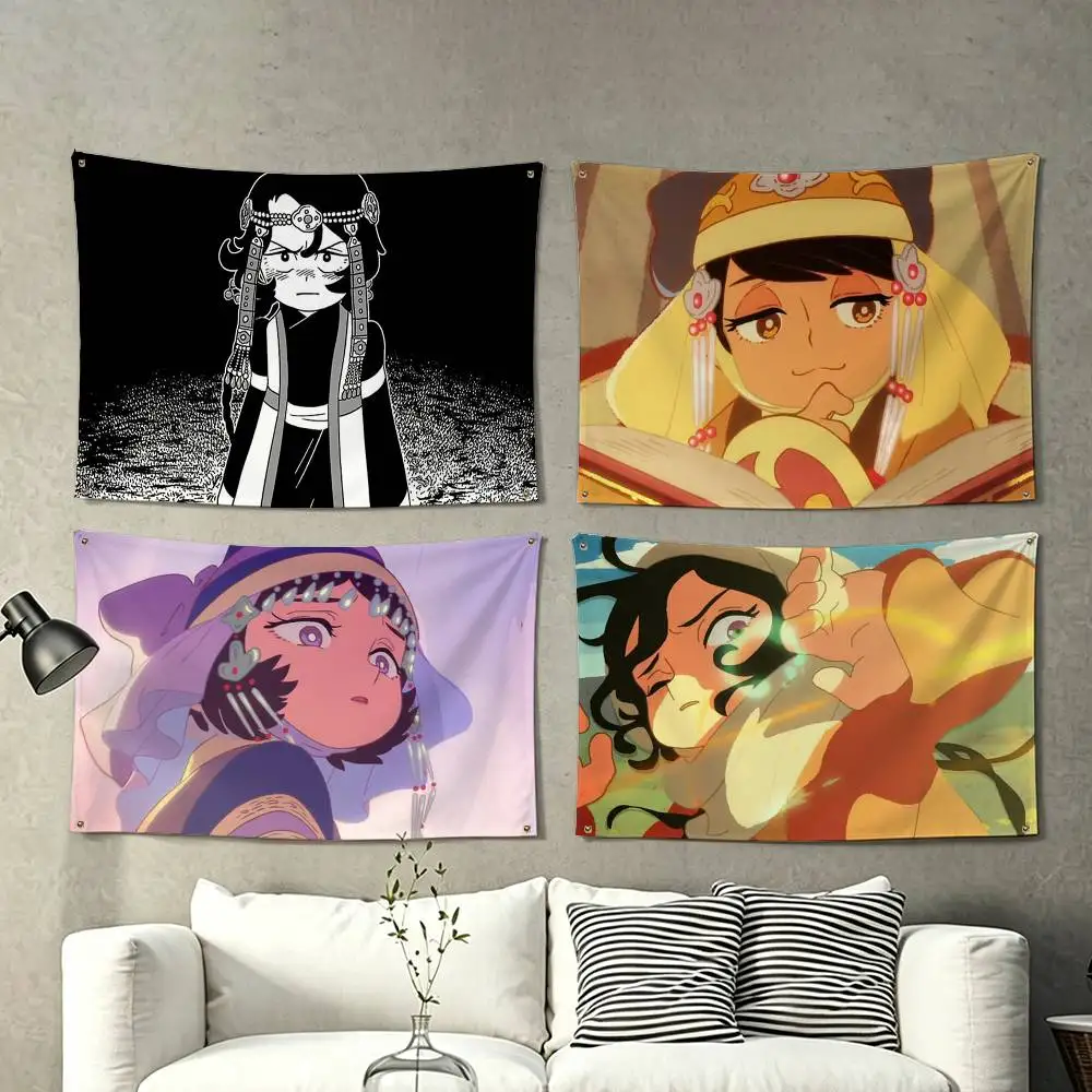 A Witch in Mongolia Anime  Flags Wall Hanging Tapestry Outdoor Garage Room Decorative flag Background Blanket