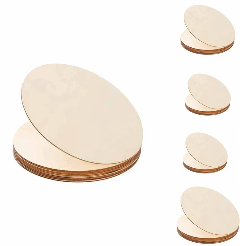 10PCS Natural Wood Pieces Slice Round Unfinished Wooden Discs For Crafts Centerpieces DIY Christmas Ornaments