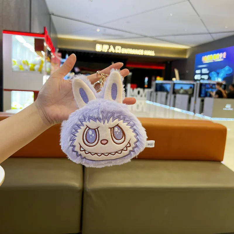 

New Labubu Wallet Kawaii Children Anime Plush Bag Cartoon Cute The Monsters Bag Ornament Student Leisure Portable Bag Gift
