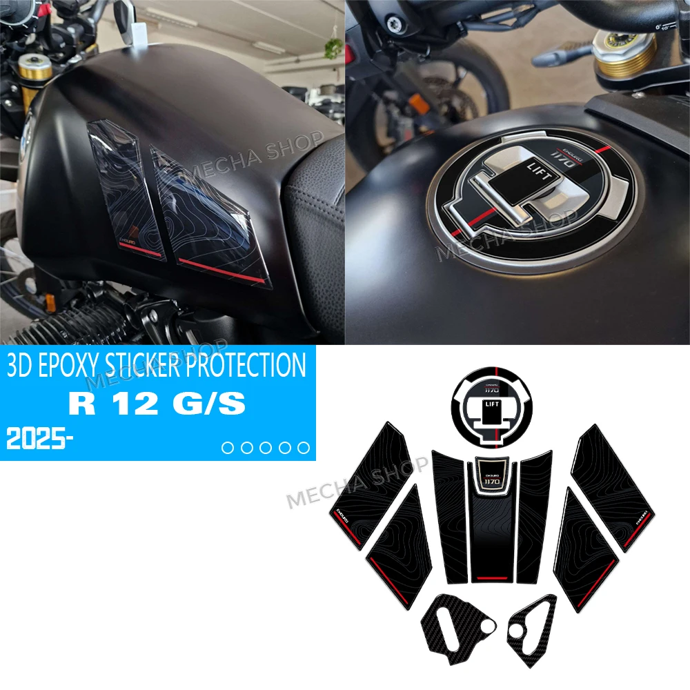 For R12GS R 12G/S 2025 2026 Motorcycle Accessories Tank Pad Protects Waterproof 3D Epoxy Resin Sticker Protection Kit