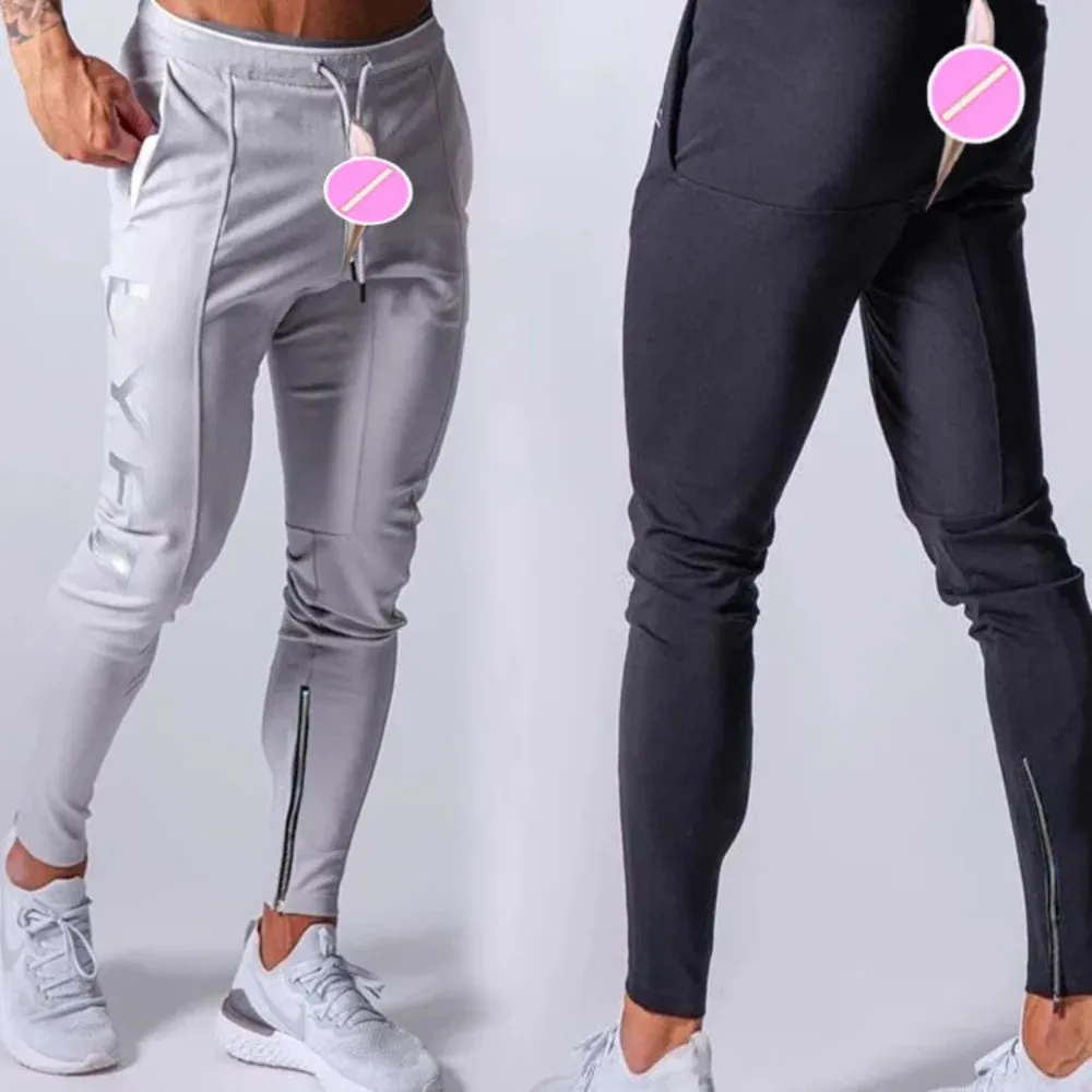 Outdoor Open Crotch Sex Pants, Exotic Hotpants Men Fitness Joggers Trousers Track Basketball Sweatpants Couple Casual Streetwear
